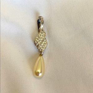 2” pearl teardrop charm for necklace